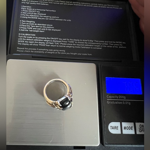 Michelle Albala Black Onyx Sterling Silver & Gold Vermeil Ring - Picture 10 of 11